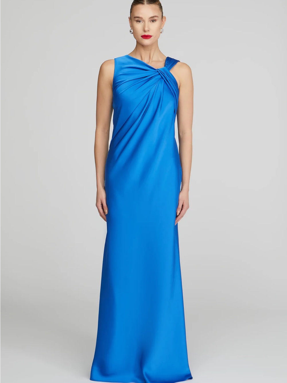 Francine Satin Gown in Oceanic Blue - Picture 5 of 7